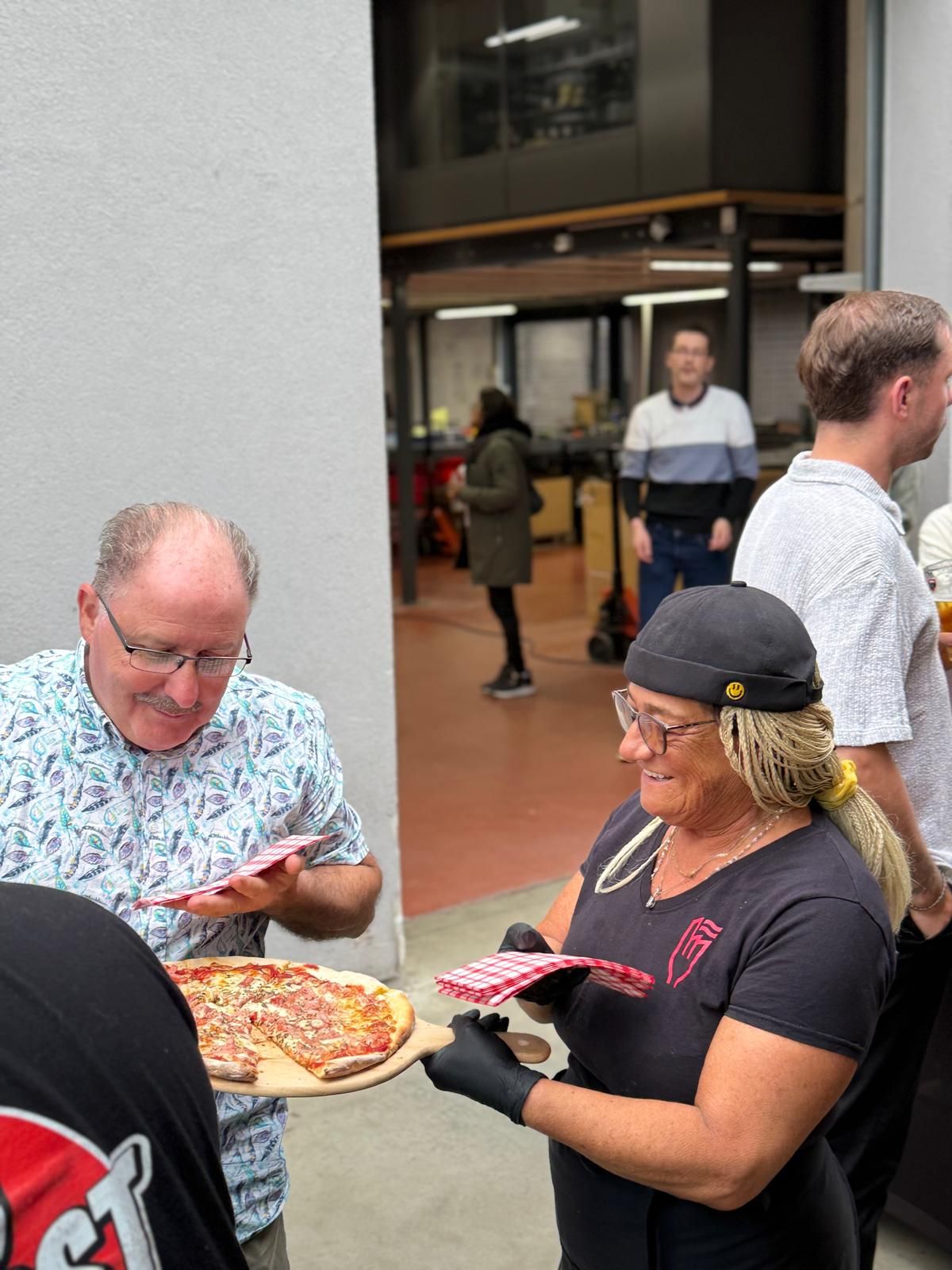 The catering factory pizzas